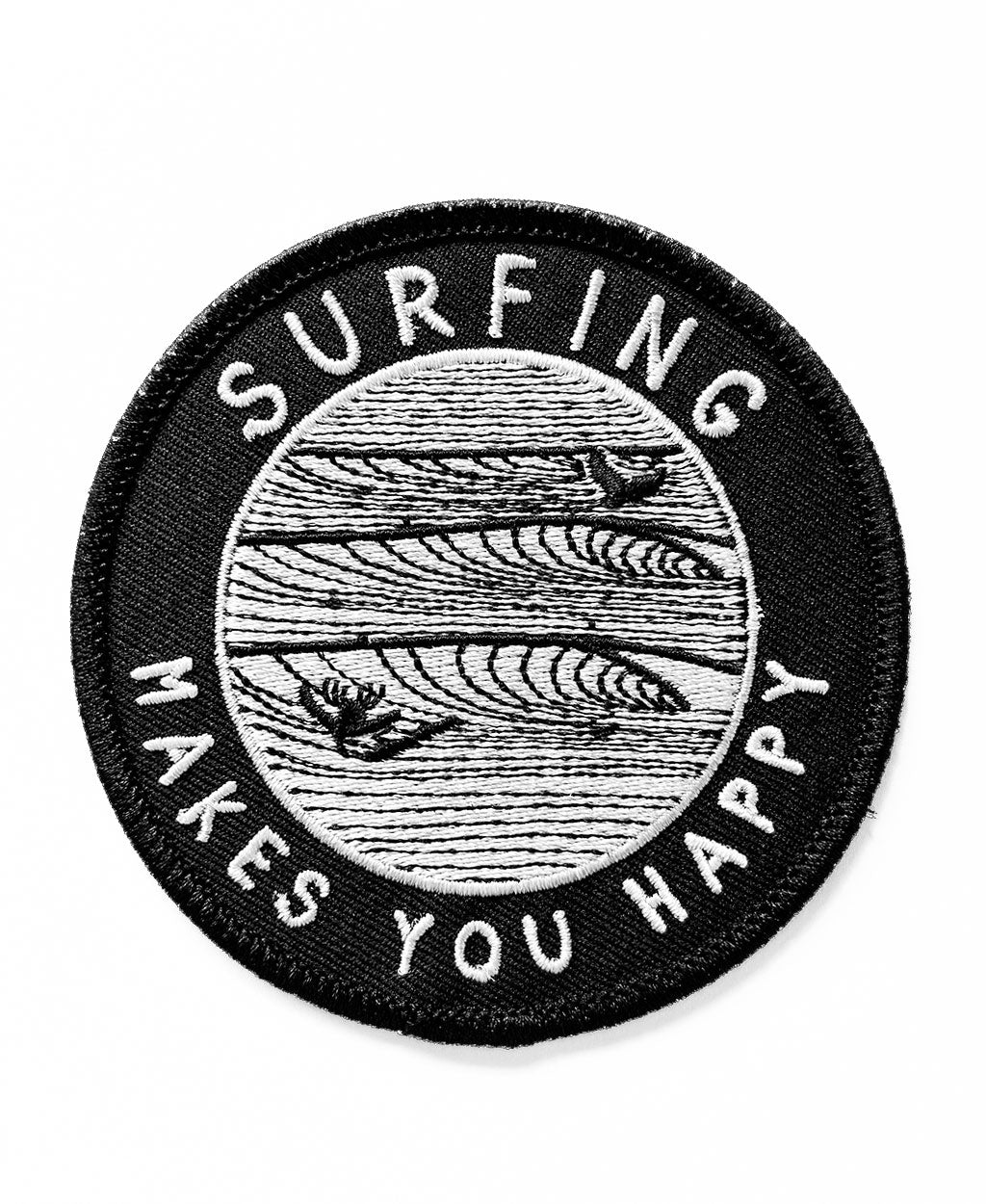 Surfing Makes You Happy Embroidered Patch