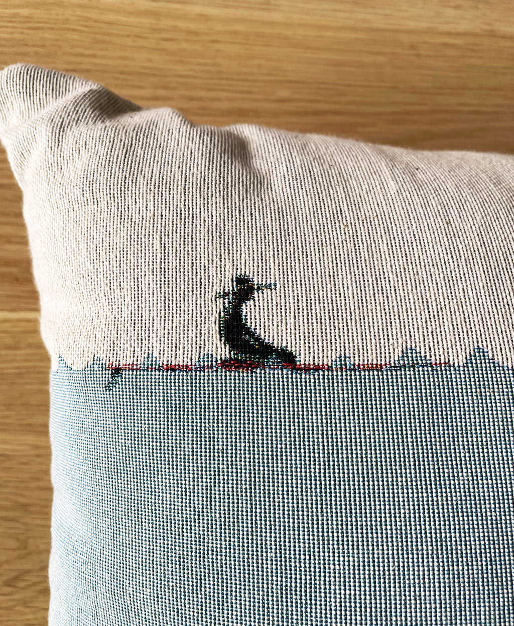 The Blue Turtle Woven Pillow