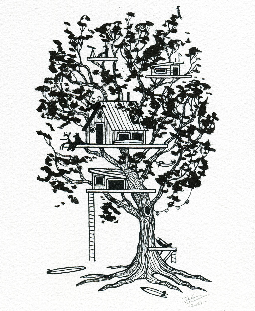 Tree Living. Original illustration