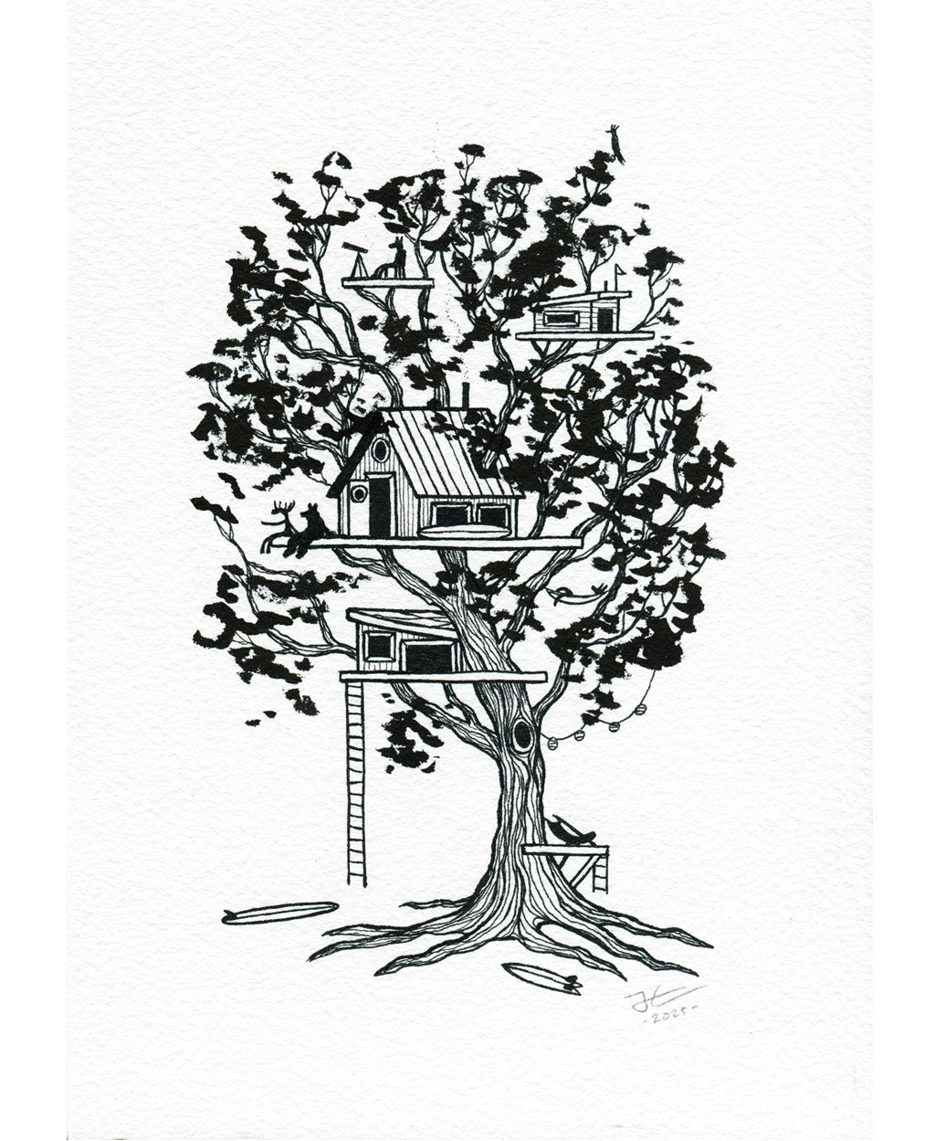 Tree Living. Original illustration