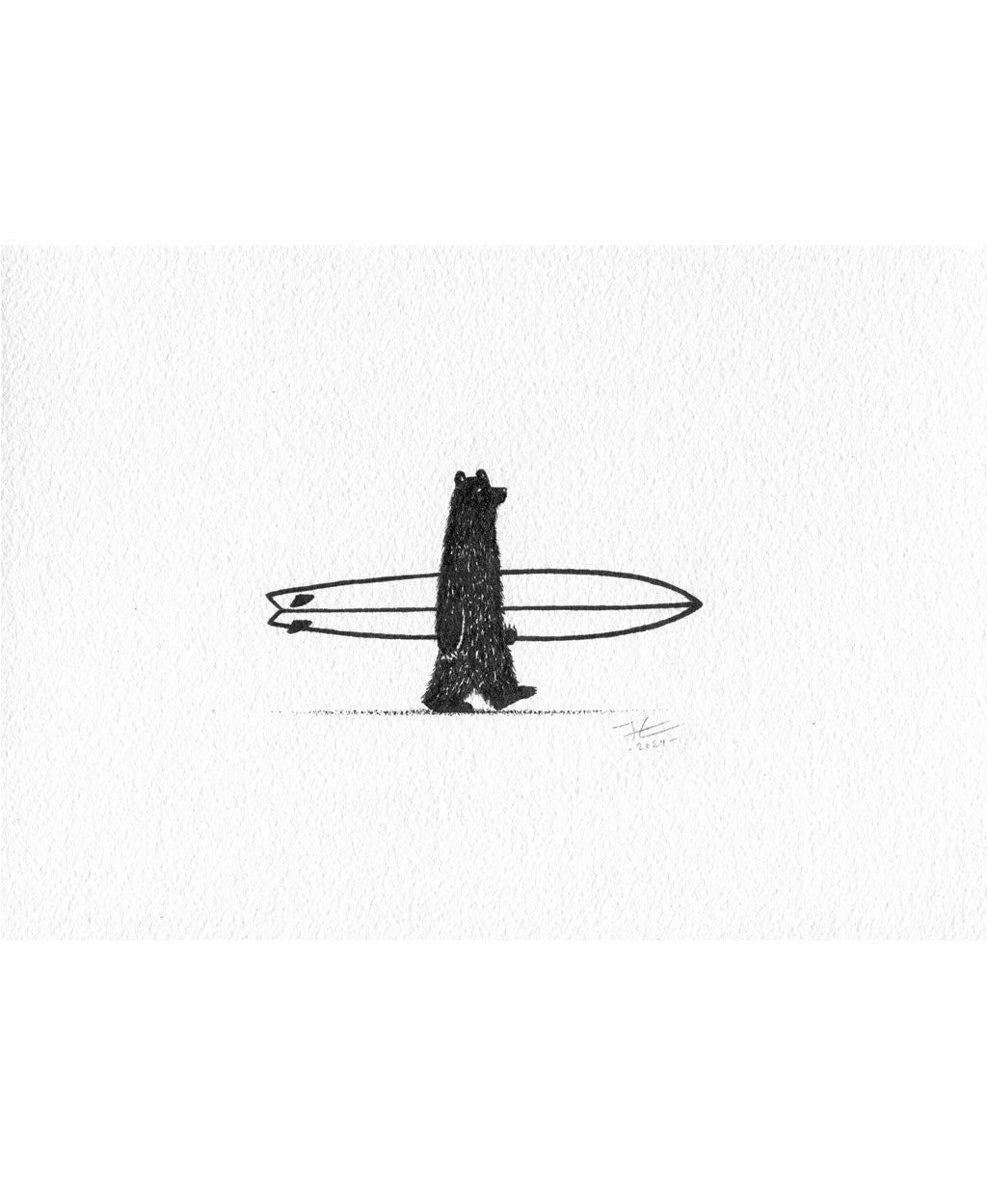 Twin Fin Bear. Original illustration