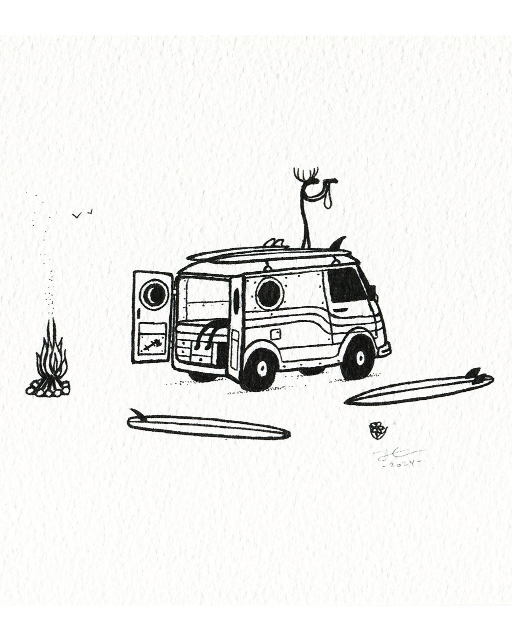 Waiting For Bear. Original illustration - SOLD OUT