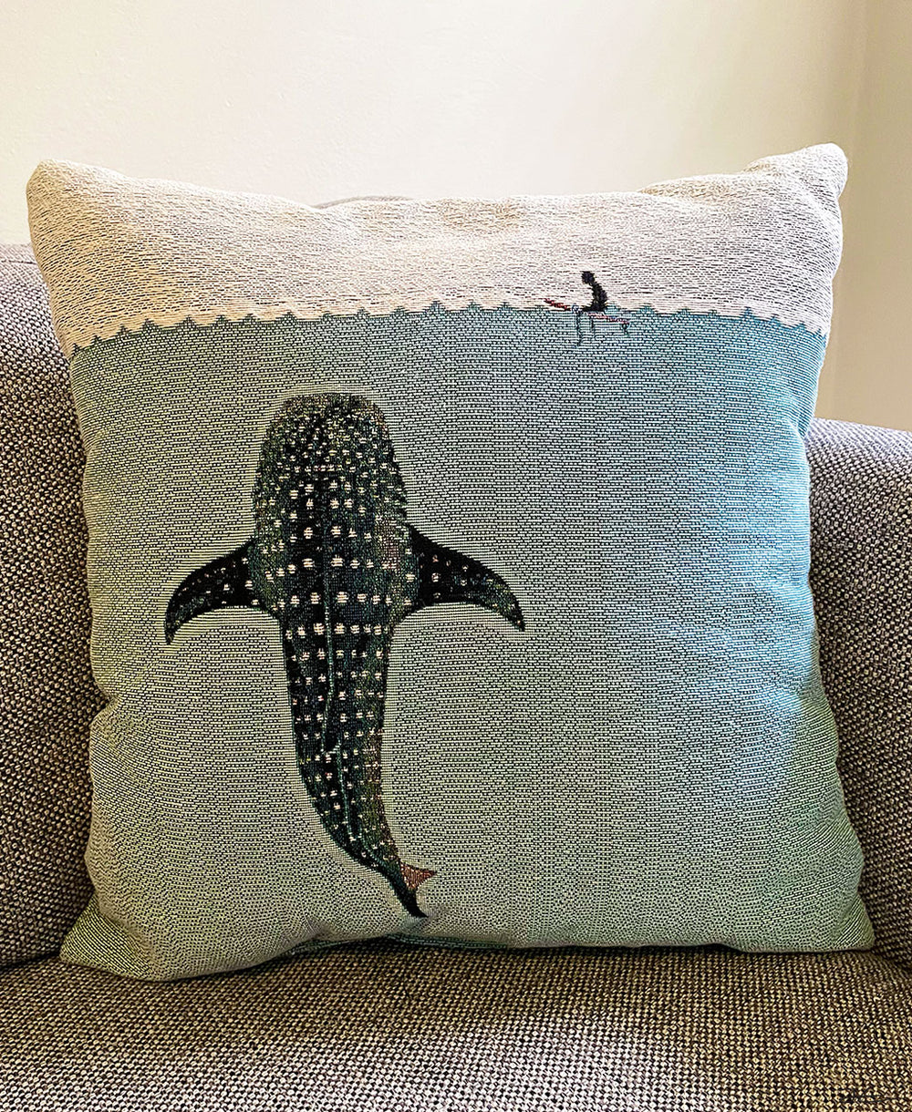 Whale Shark Woven Pillow