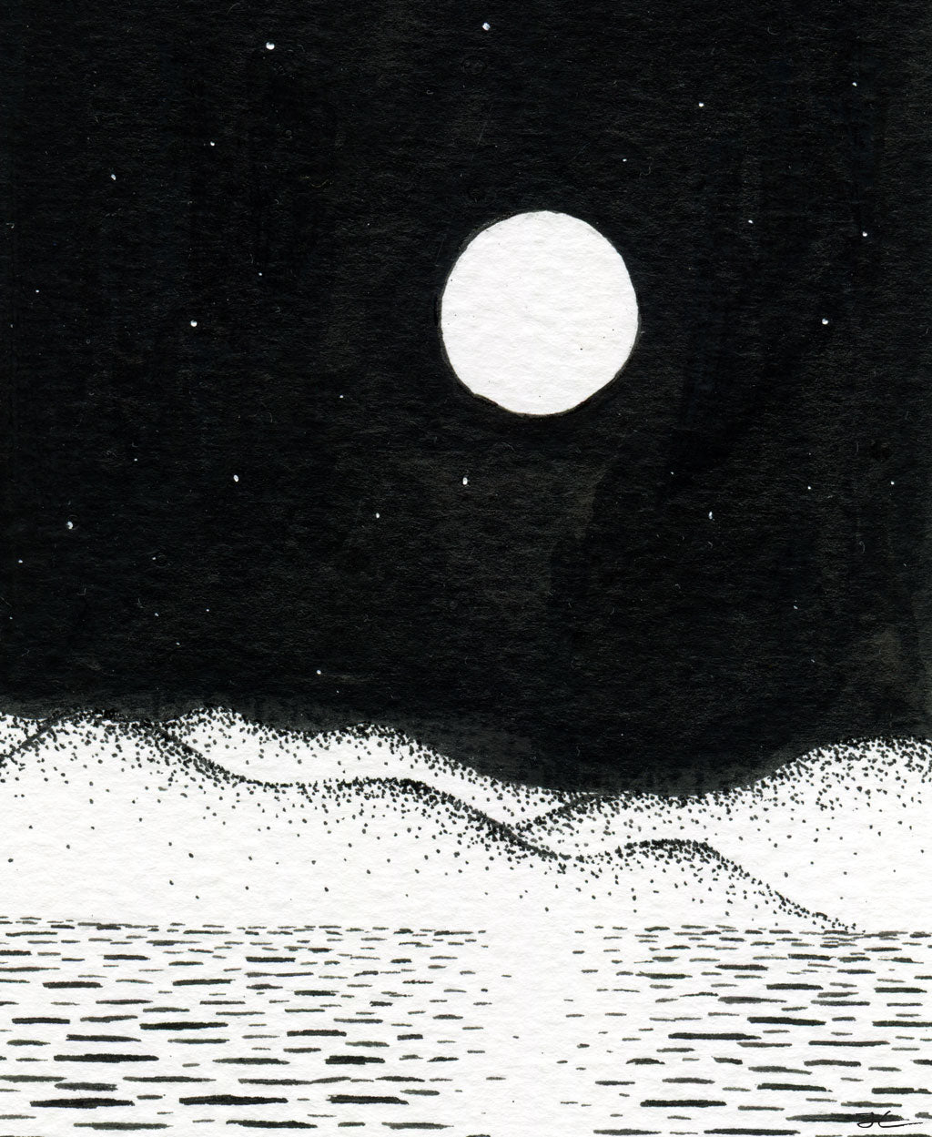 
                  
                    Windless Night. Original illustration
                  
                