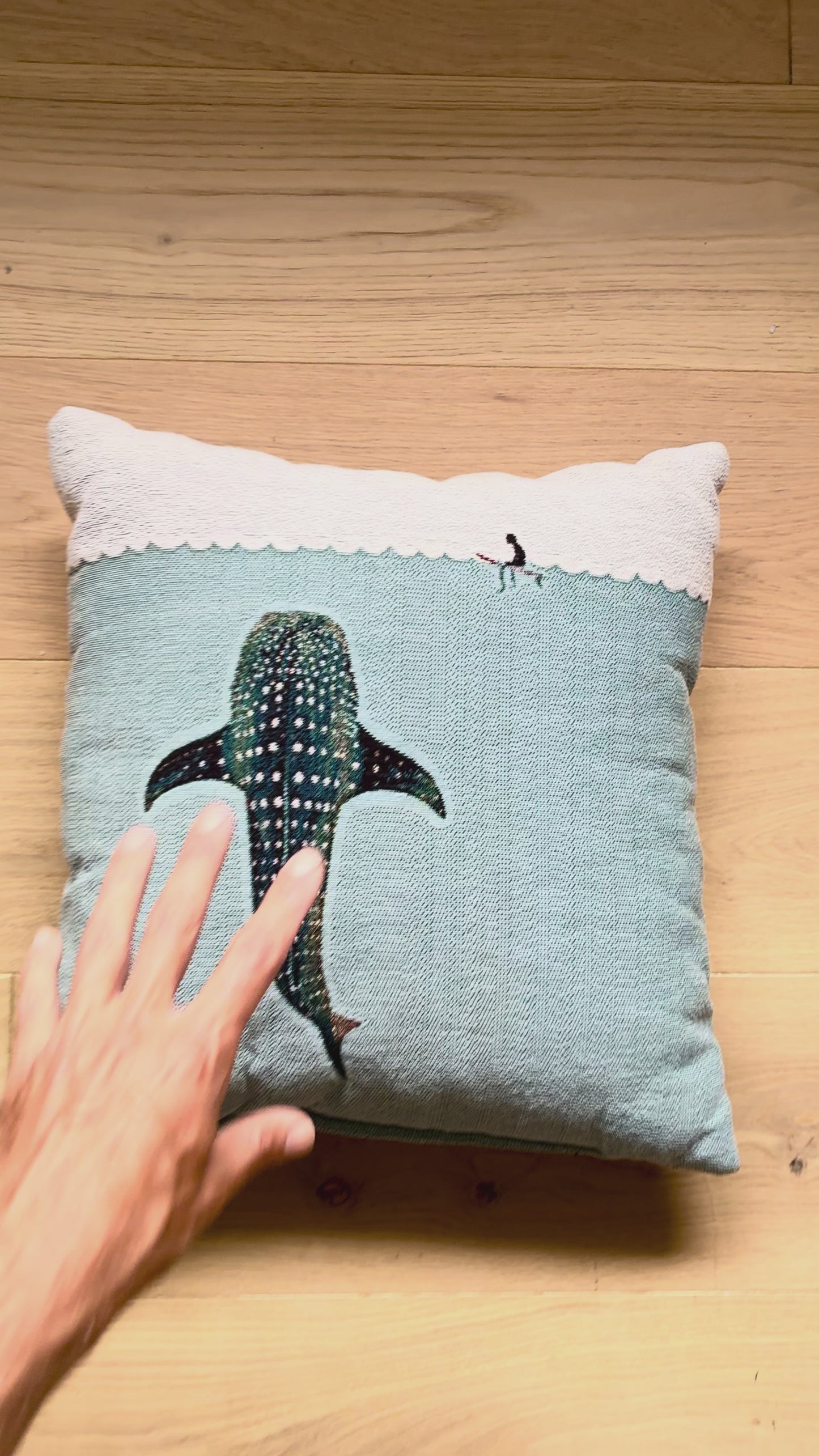 Whale Shark Woven Pillow