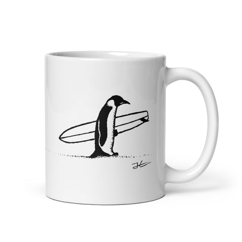 Surf Tripping Penguins Mug