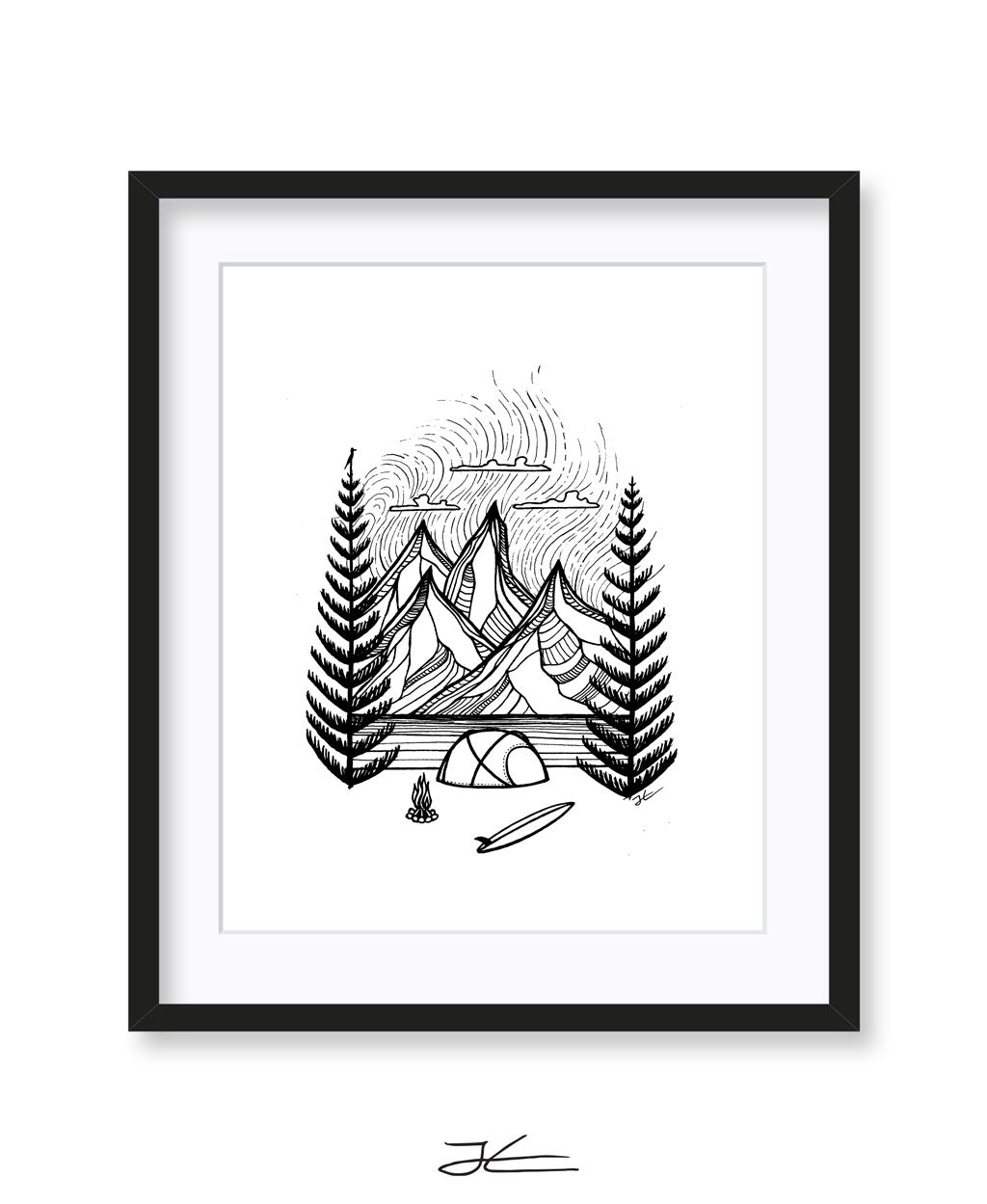Between Two Pines - Print/ Framed Print