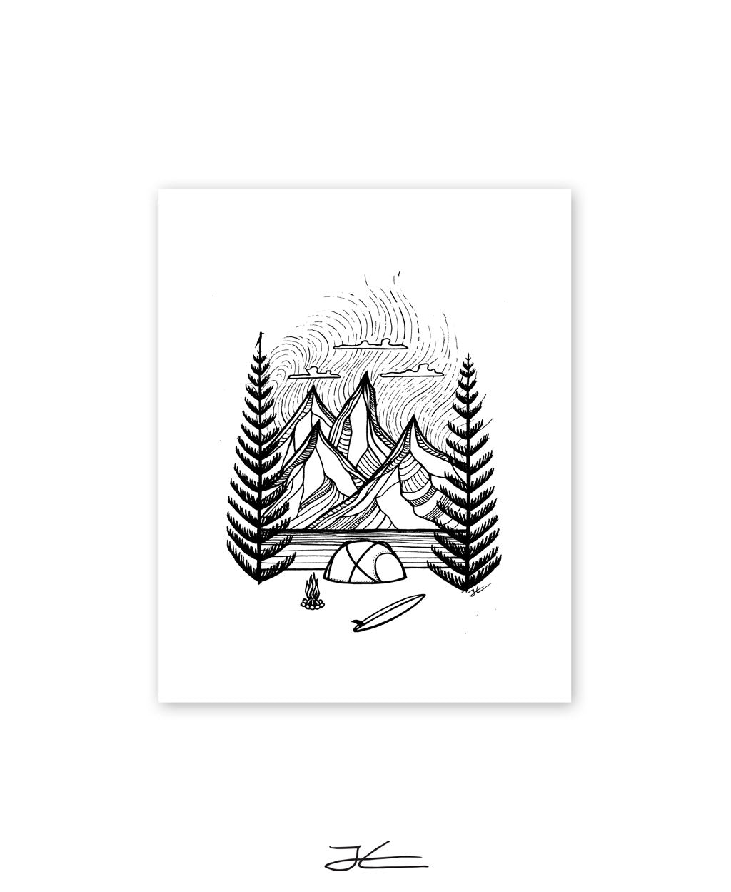 Between Two Pines - Print/ Framed Print