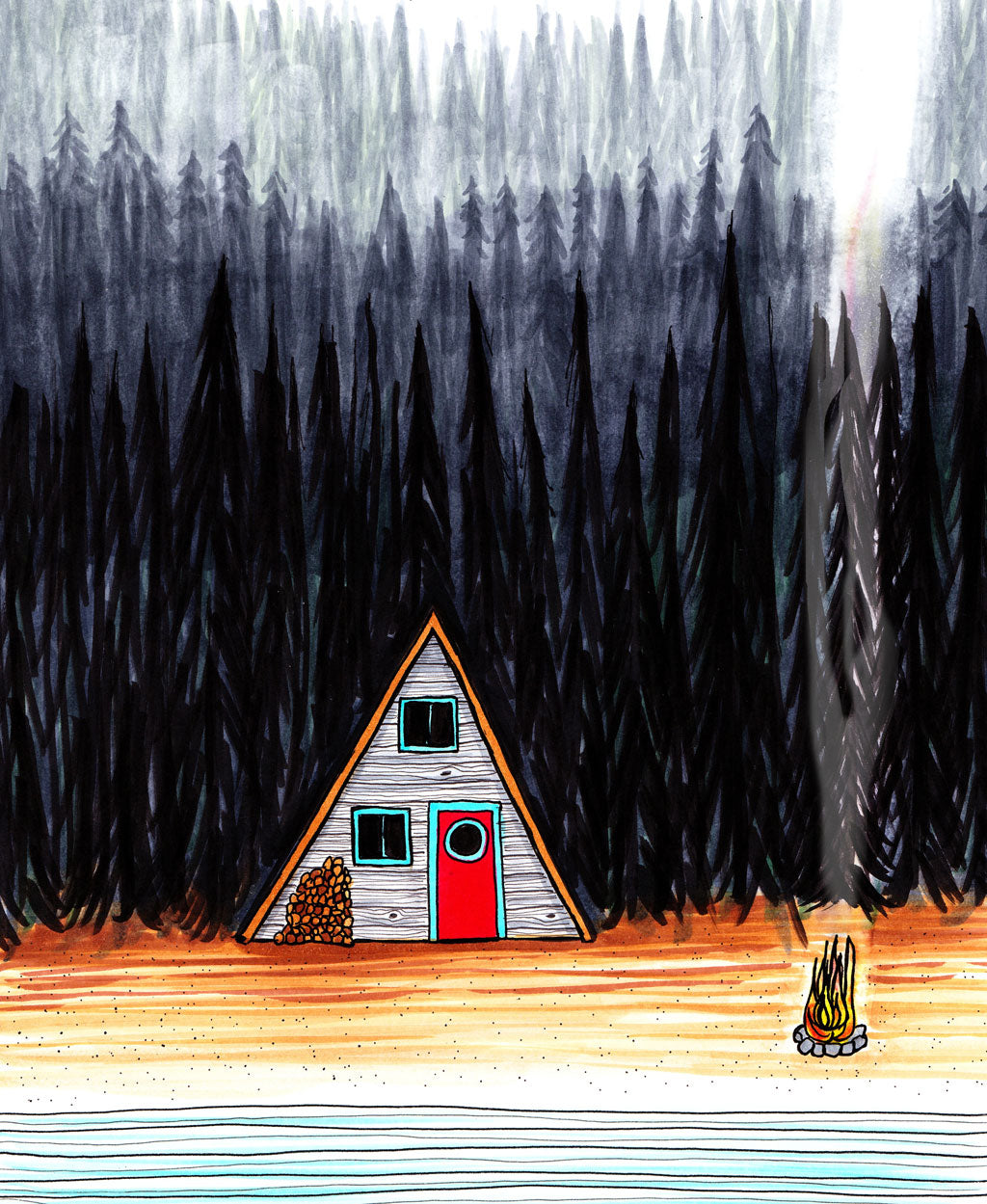 Cabin By The End Of The Road - Print/ Framed Print
