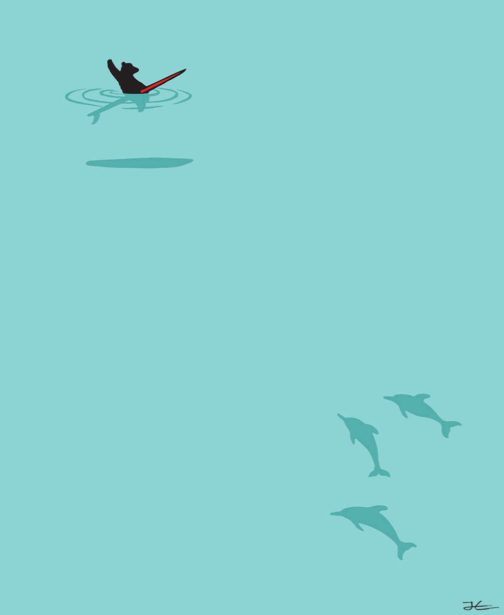 Dolphin and Bear - Print/ Framed Print