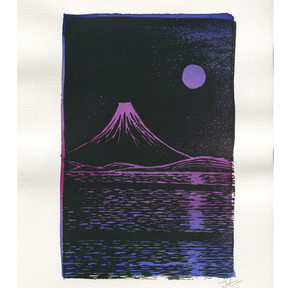 
                  
                    Fuji San 1. Original signed block print/ water color
                  
                