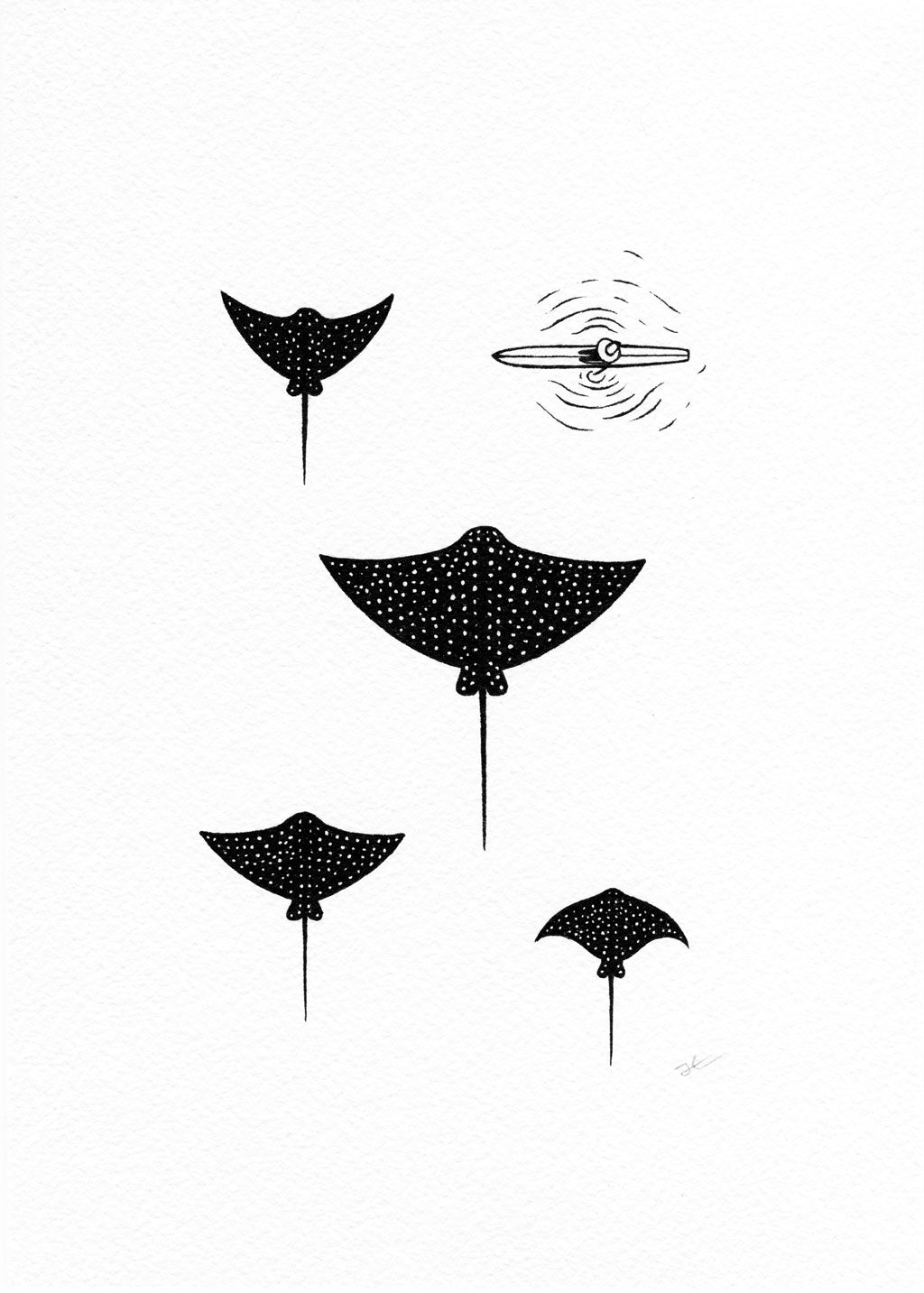 Inktober Manta. Original illustration - SOLD OUT