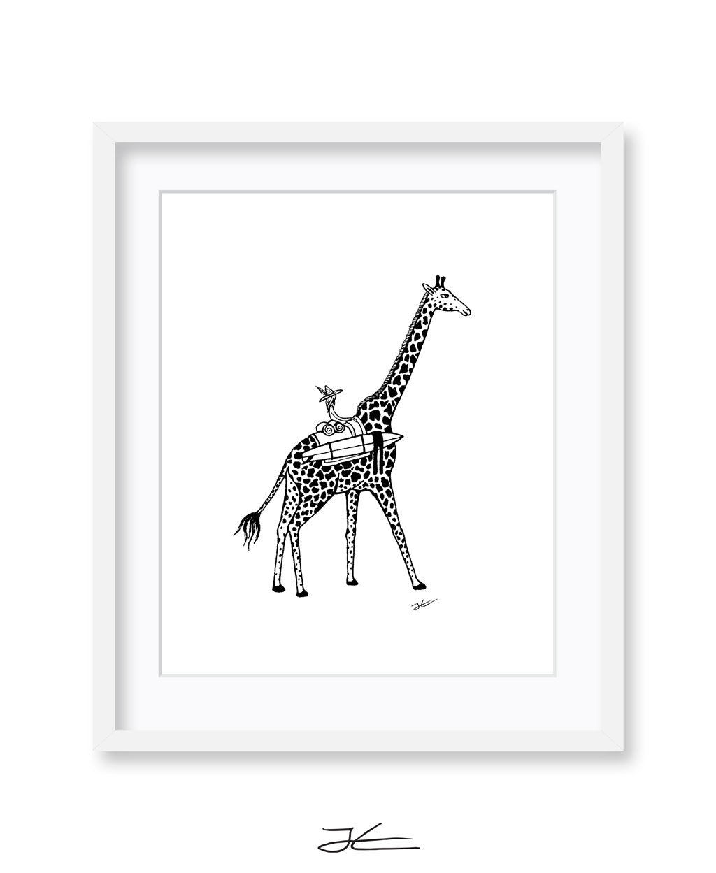 Giraffe Surf Trip - Print/ Framed Print