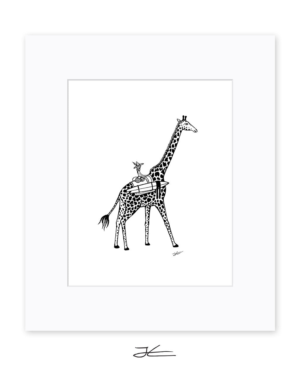 Giraffe Surf Trip - Print/ Framed Print