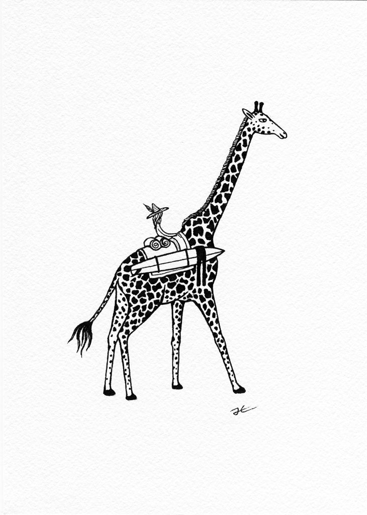 Inktober Giraffe. Original illustration - SOLD OUT