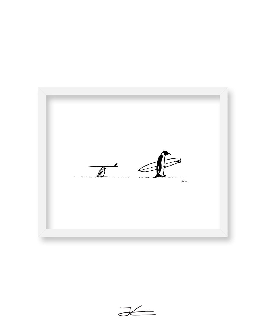 Surf Tripping Penguins - Print/ Framed Print