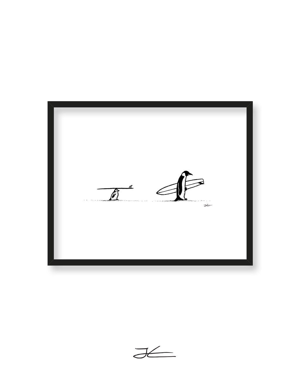 Surf Tripping Penguins - Print/ Framed Print