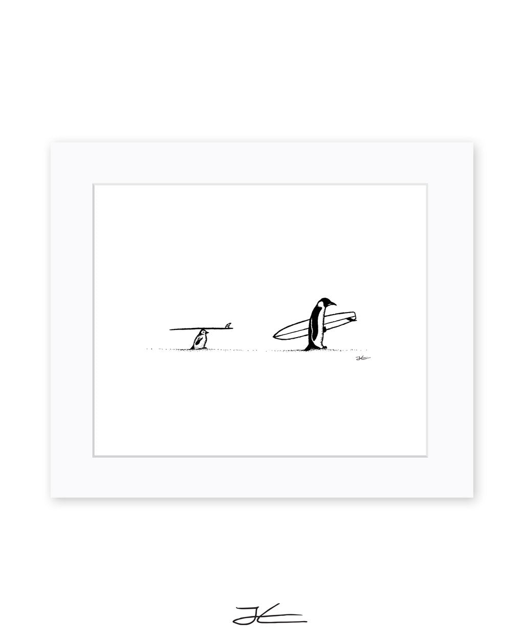 Surf Tripping Penguins - Print/ Framed Print