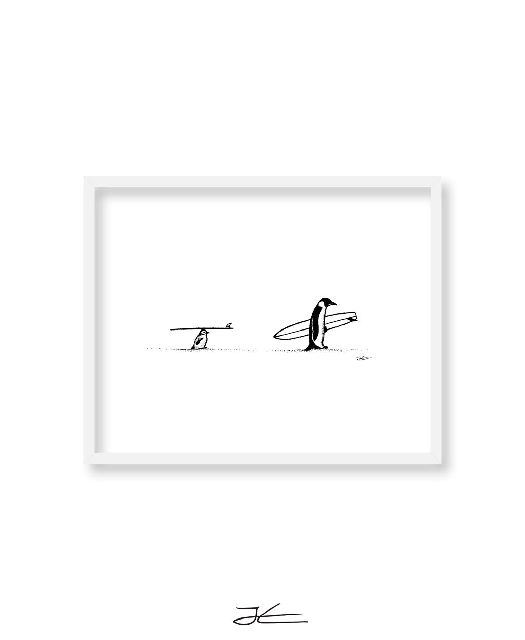 Surf Tripping Penguins - Print/ Framed Print