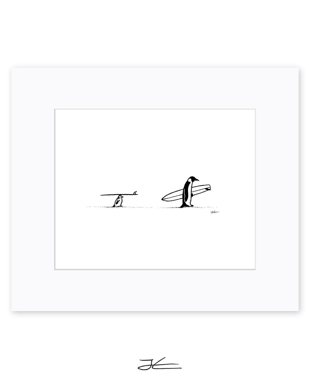 Surf Tripping Penguins - Print/ Framed Print