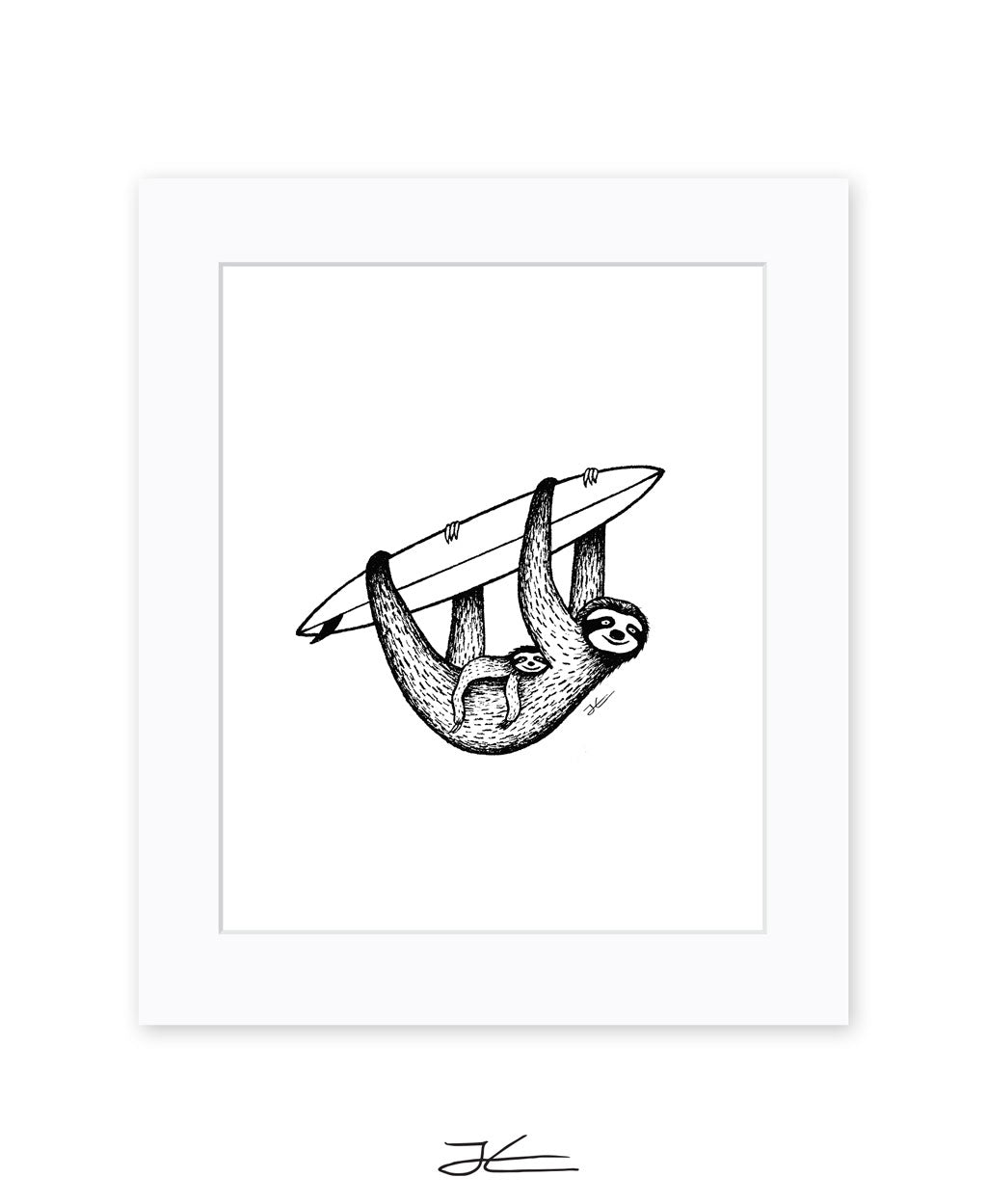Inktober Sloth - Print/ Framed Print