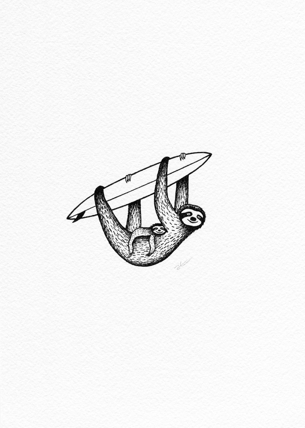 Inktober Sloth. Original illustration - SOLD OUT