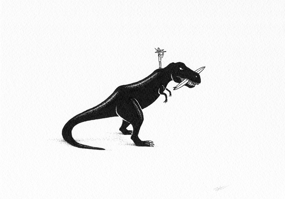 Inktober T-Rex Dinosaur. Original illustration - SOLD OUT