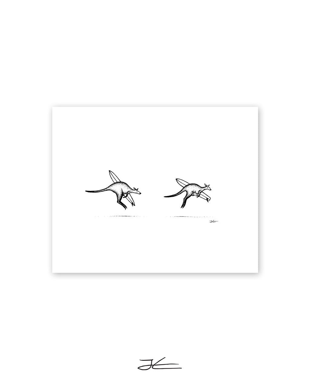 Inktober Kangaroos - Print/ Framed Print