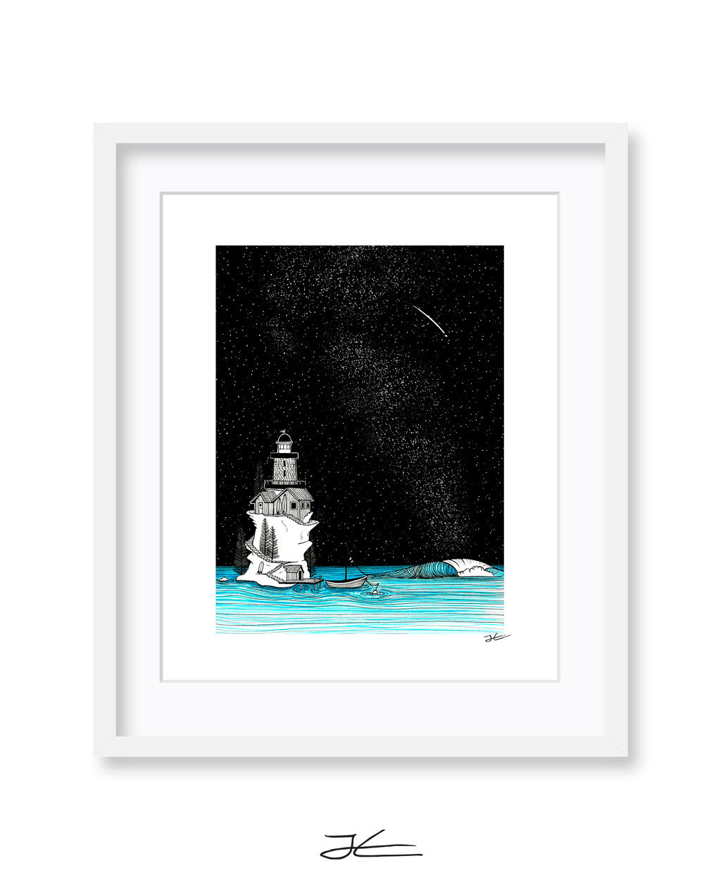 Lighthouse Rights By Night - Print/ Framed Print