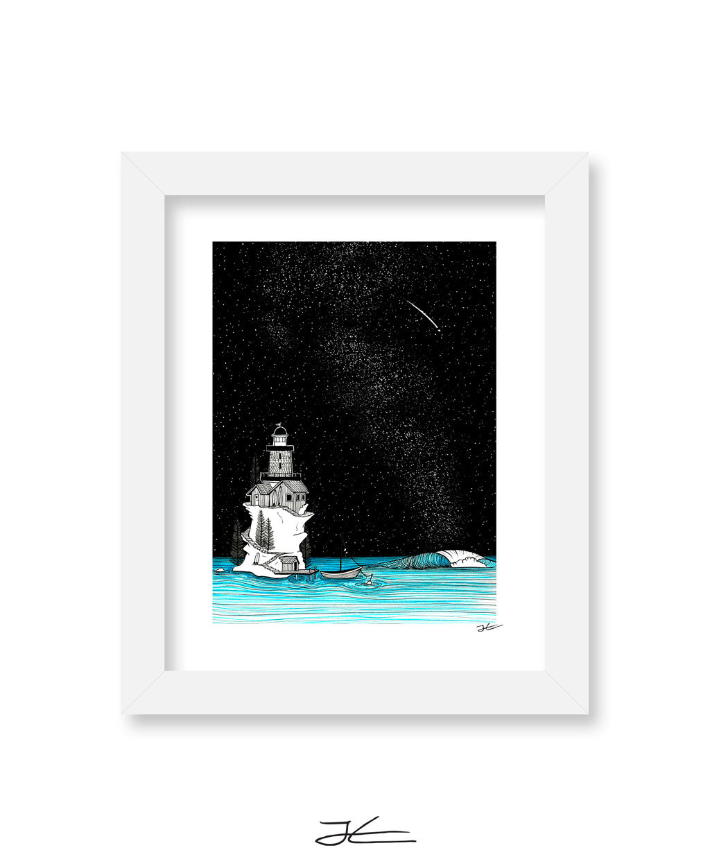 Lighthouse Rights By Night - Print/ Framed Print