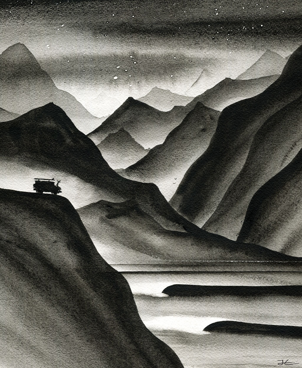 Midnight. Original signed illustration