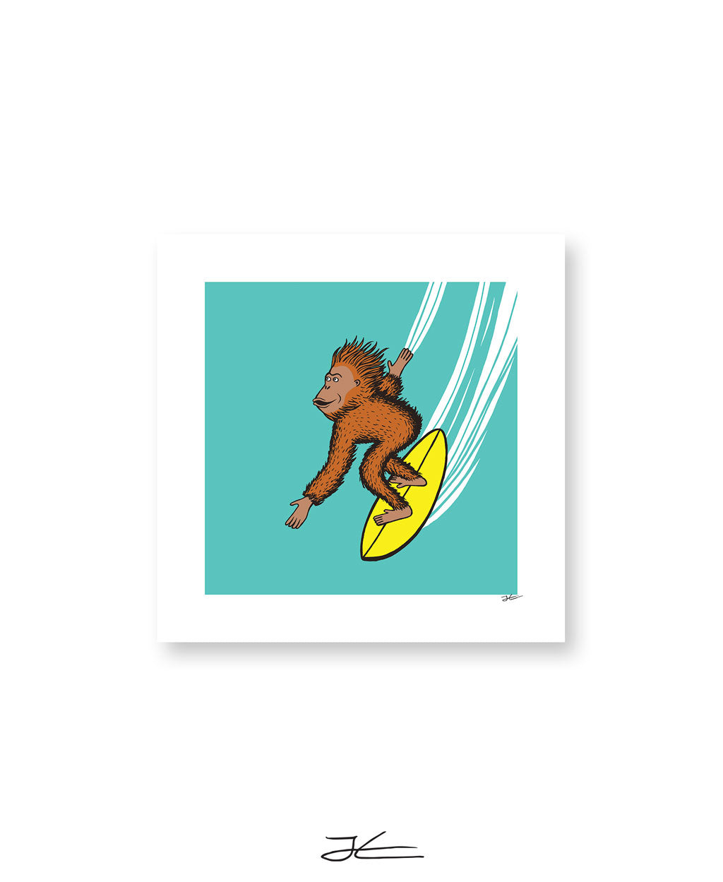 Surfing Orangutan - Print/ Framed Print