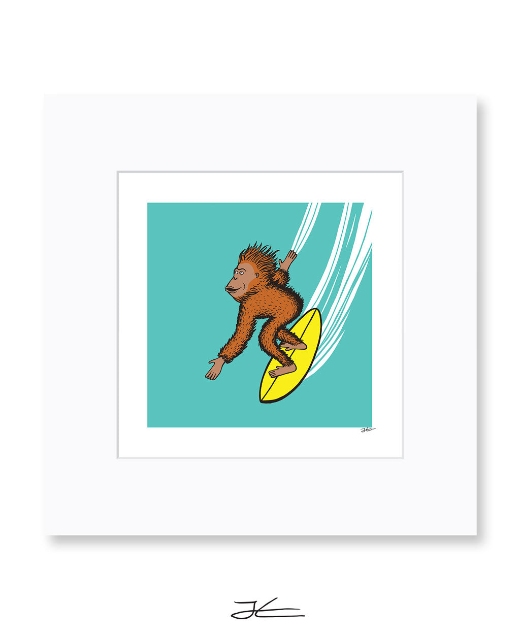 Surfing Orangutan - Print/ Framed Print