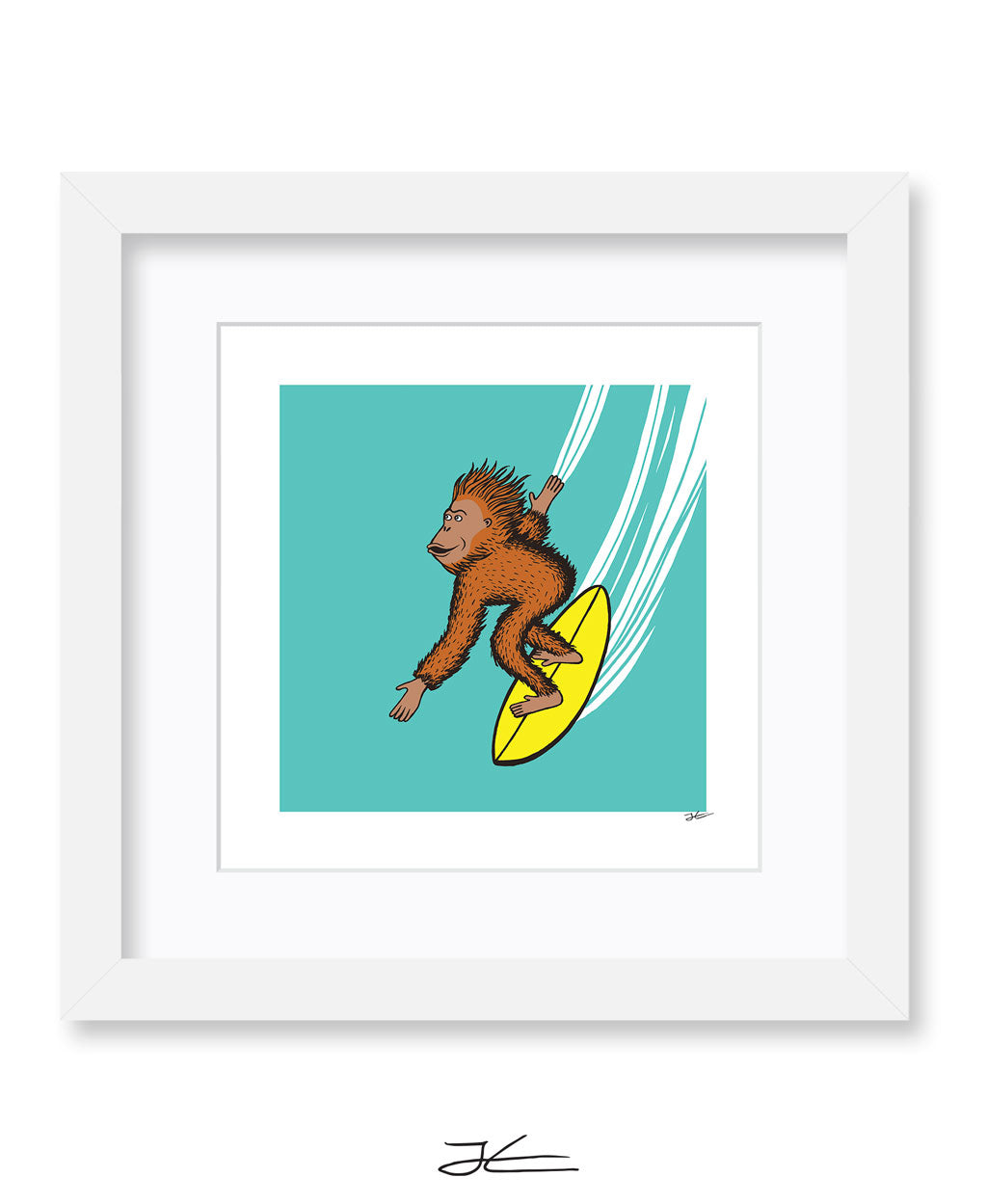 Surfing Orangutan - Print/ Framed Print