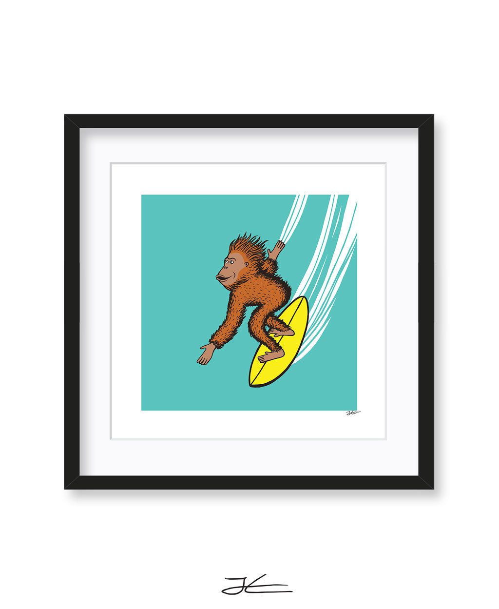 Surfing Orangutan - Print/ Framed Print