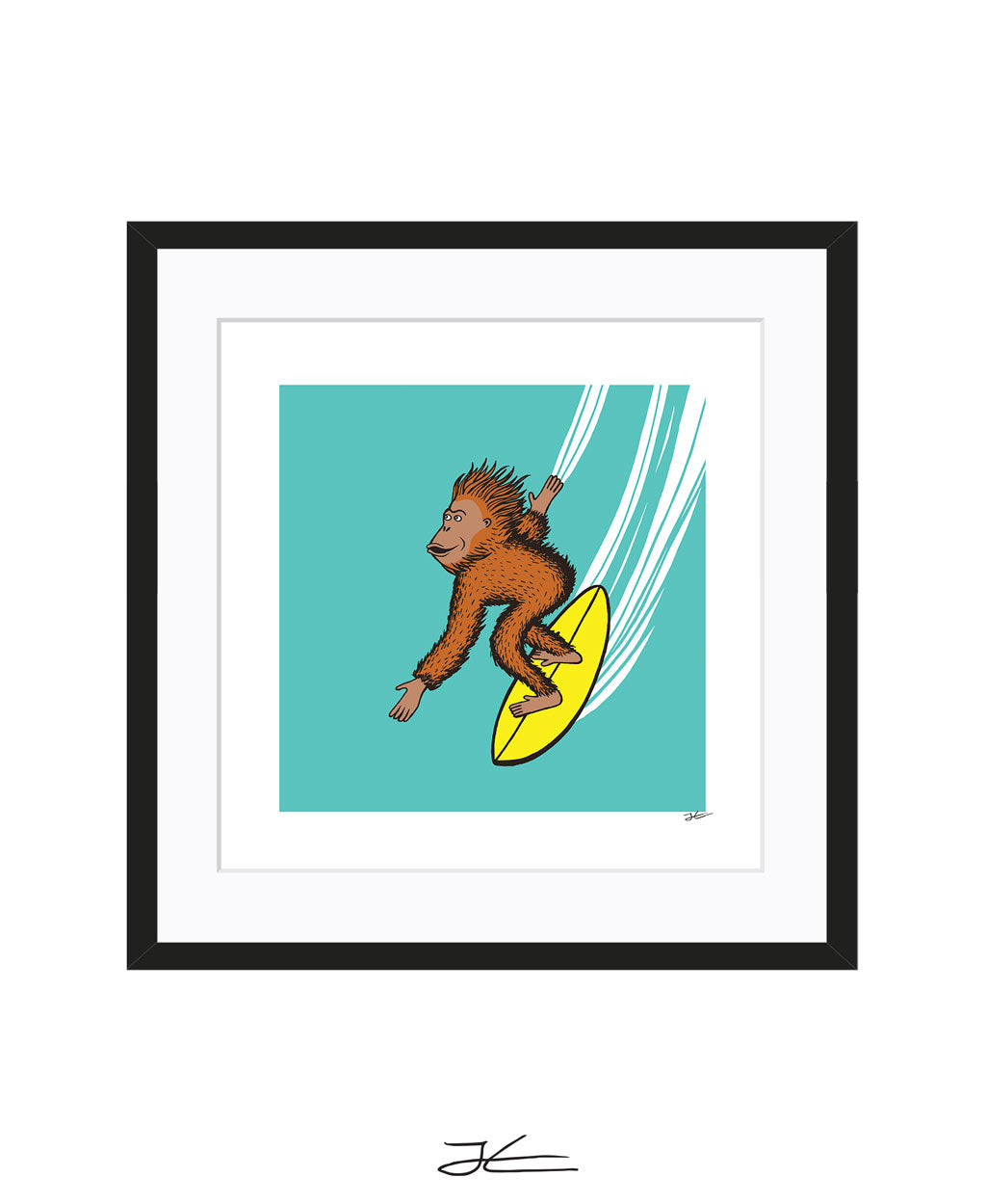Surfing Orangutan - Print/ Framed Print