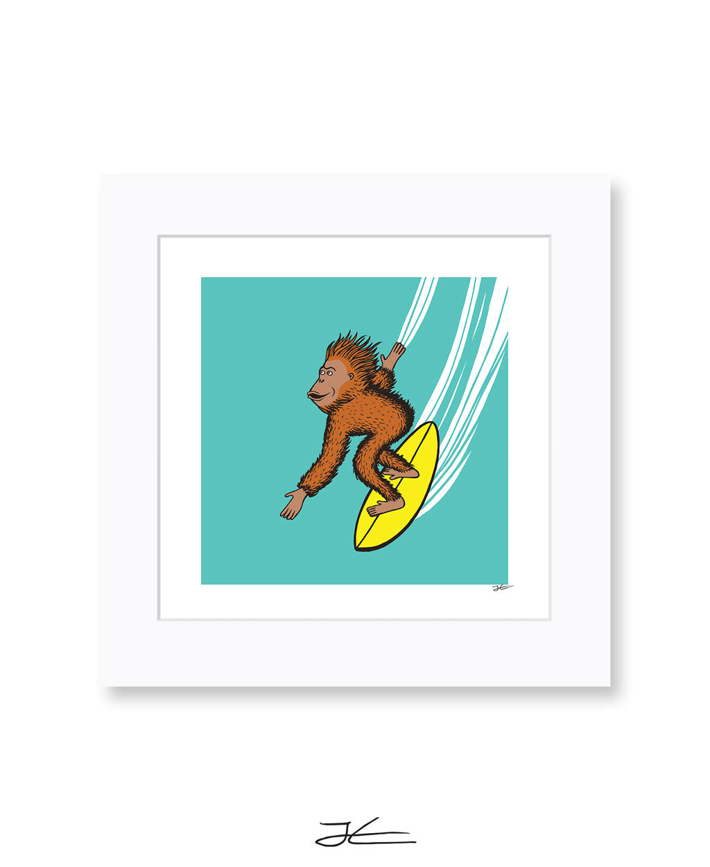 Surfing Orangutan - Print/ Framed Print