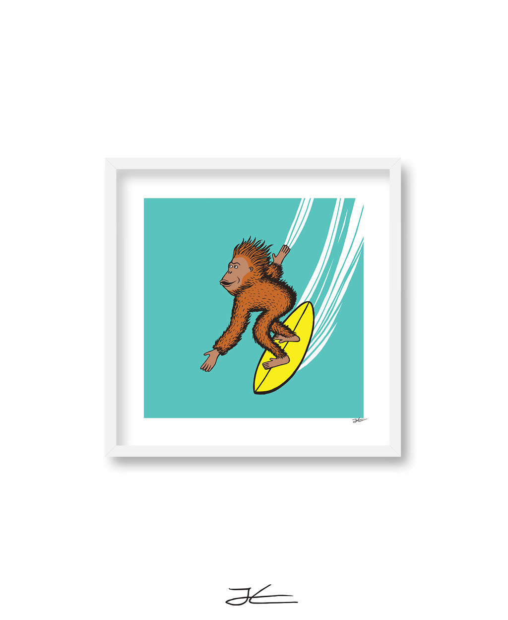 Surfing Orangutan - Print/ Framed Print