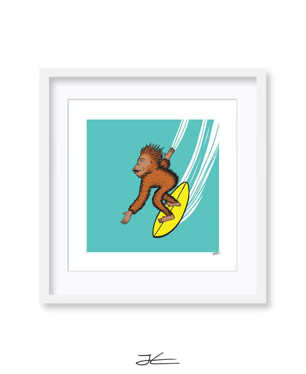 Surfing Orangutan - Print/ Framed Print