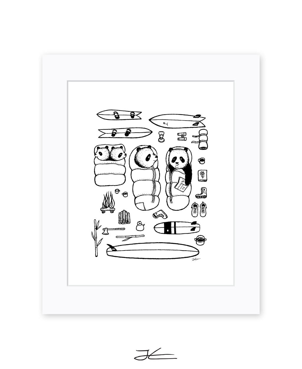 Panda Surf Trip - Print/ Framed Print