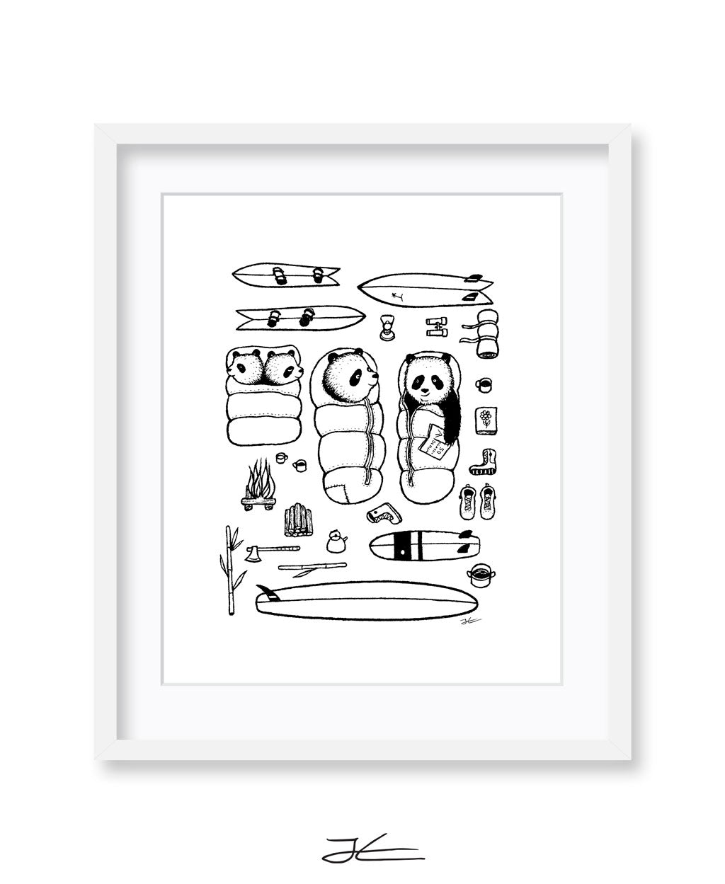 Panda Surf Trip - Print/ Framed Print