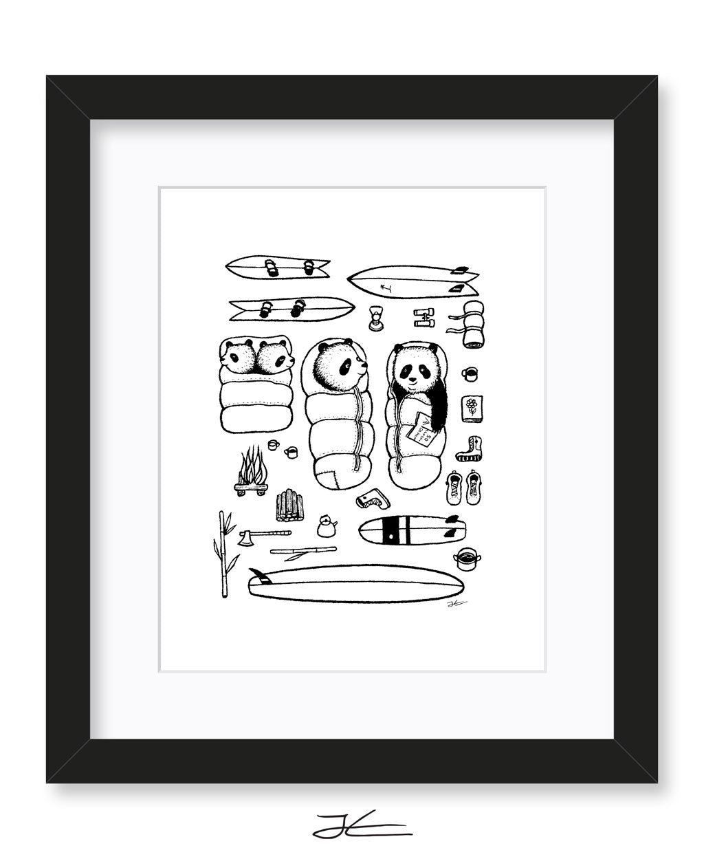 Panda Surf Trip - Print/ Framed Print