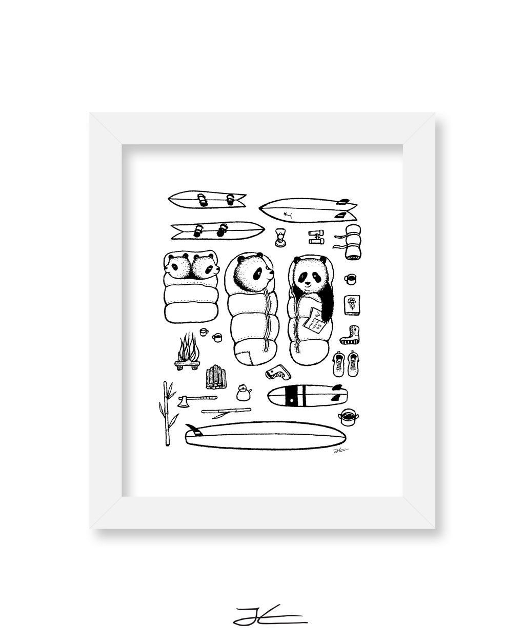 Panda Surf Trip - Print/ Framed Print