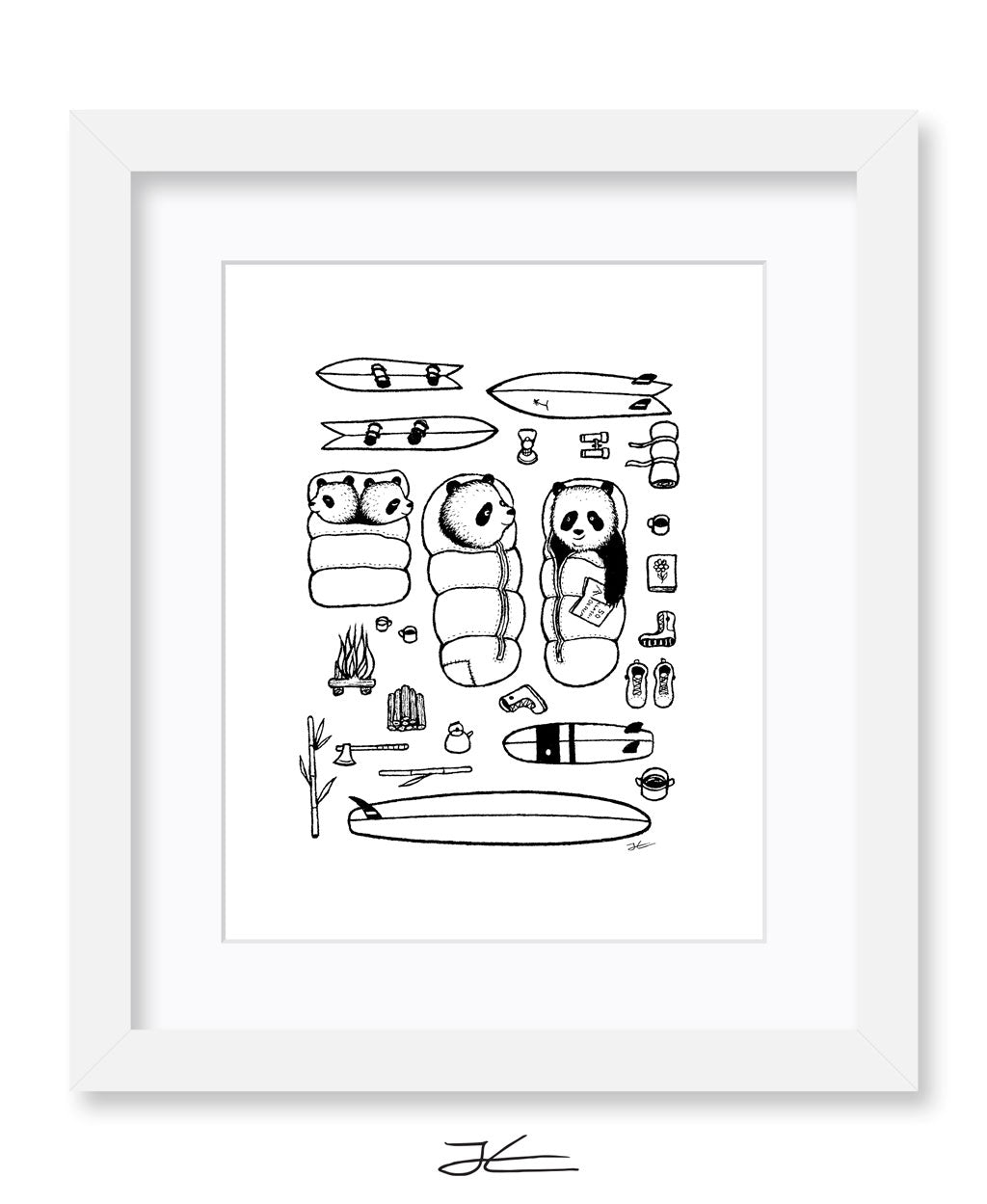 Panda Surf Trip - Print/ Framed Print