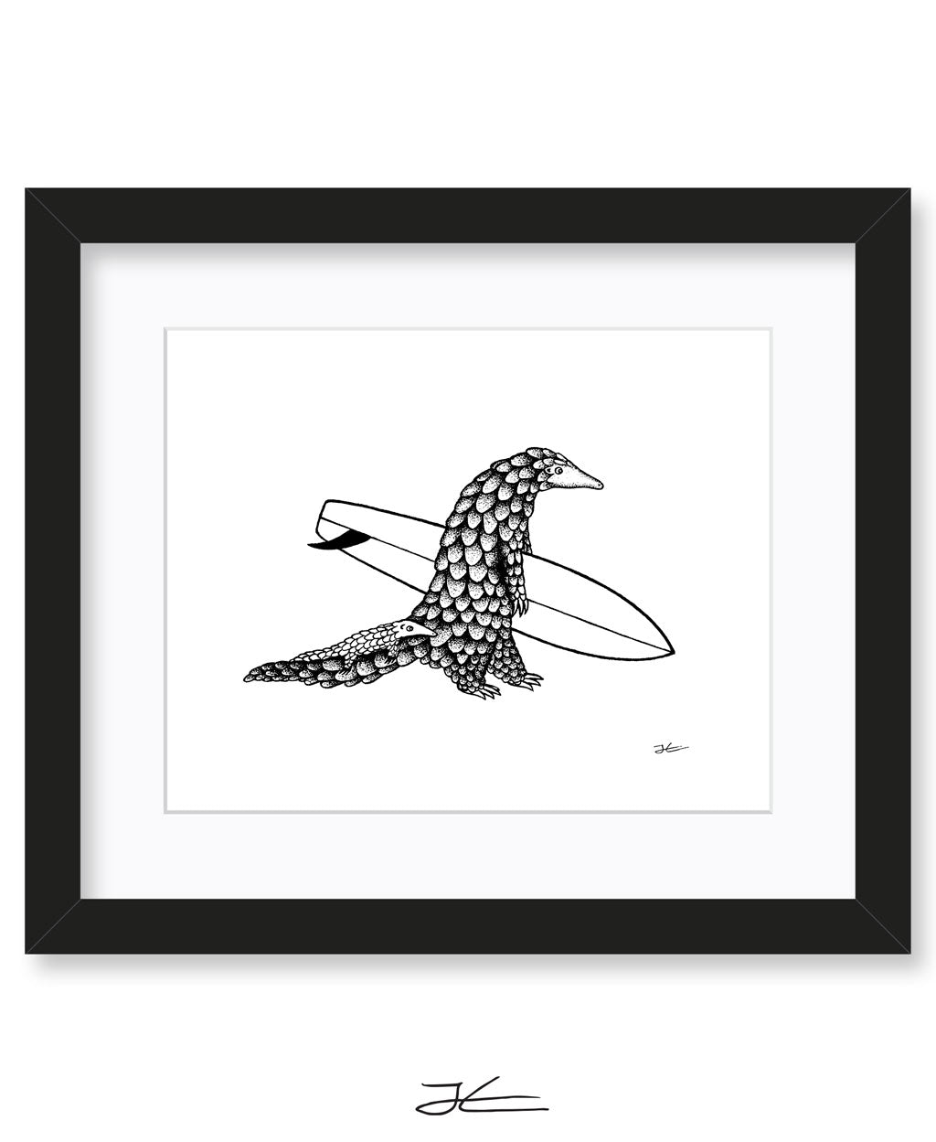 Inktober Pangolin - Print/ Framed Print