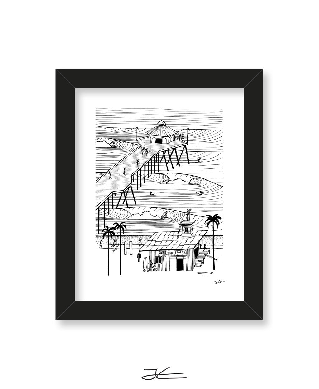 Pier Sports Black/ White - Print/ Framed Print