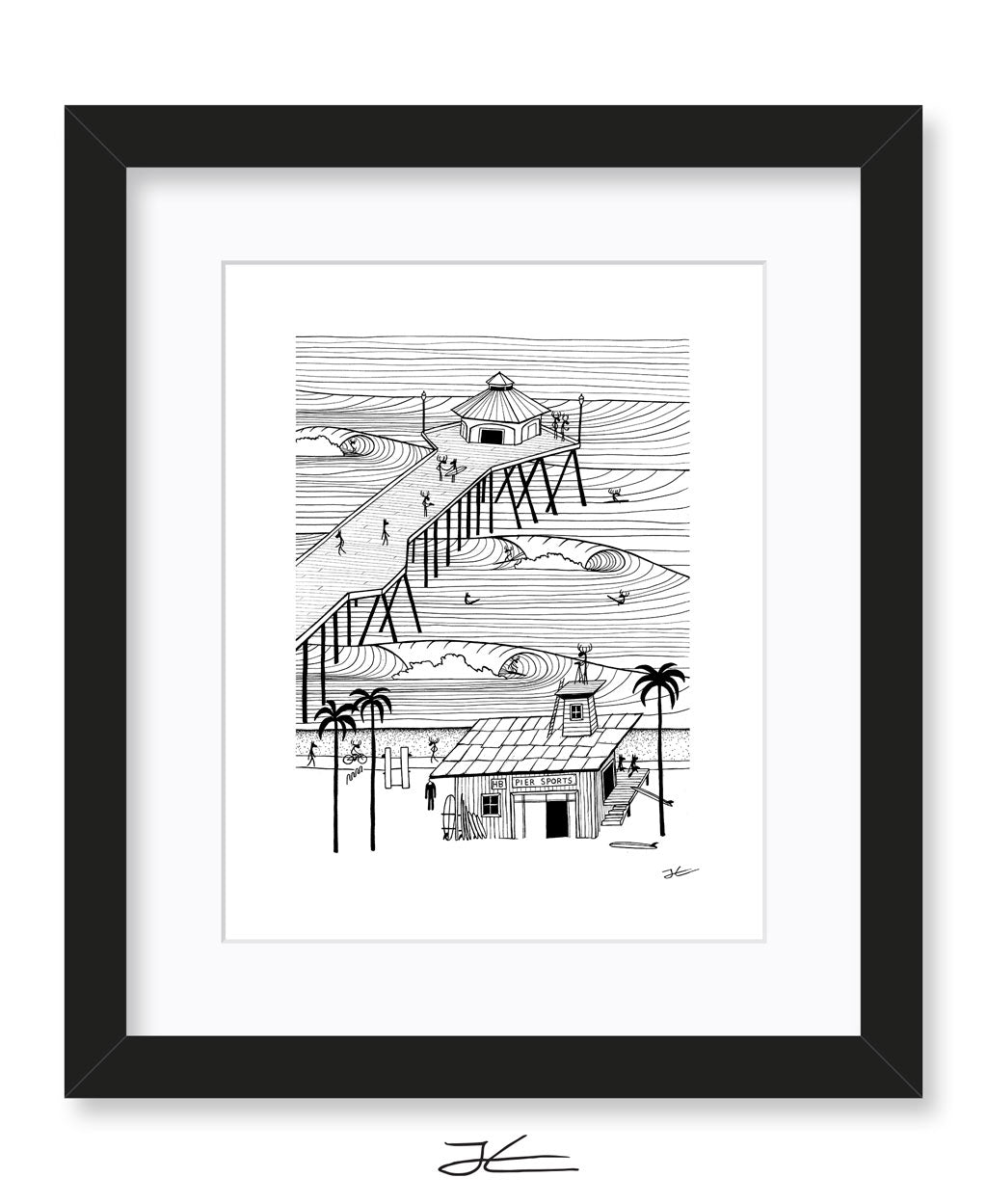 Pier Sports Black/ White - Print/ Framed Print