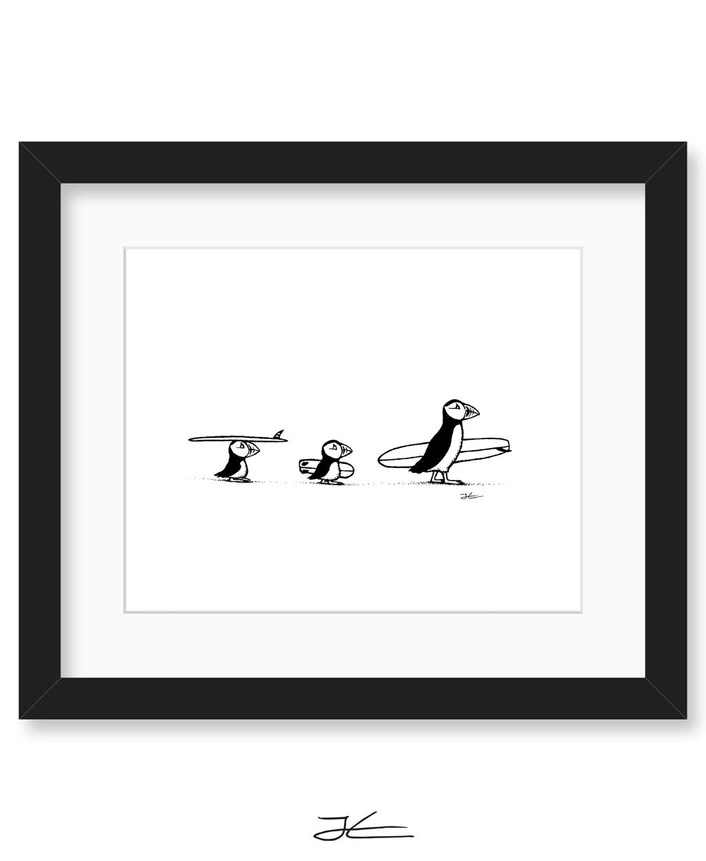 Puffin Surf Trip - Print/ Framed Print – Jonas Claesson Shop