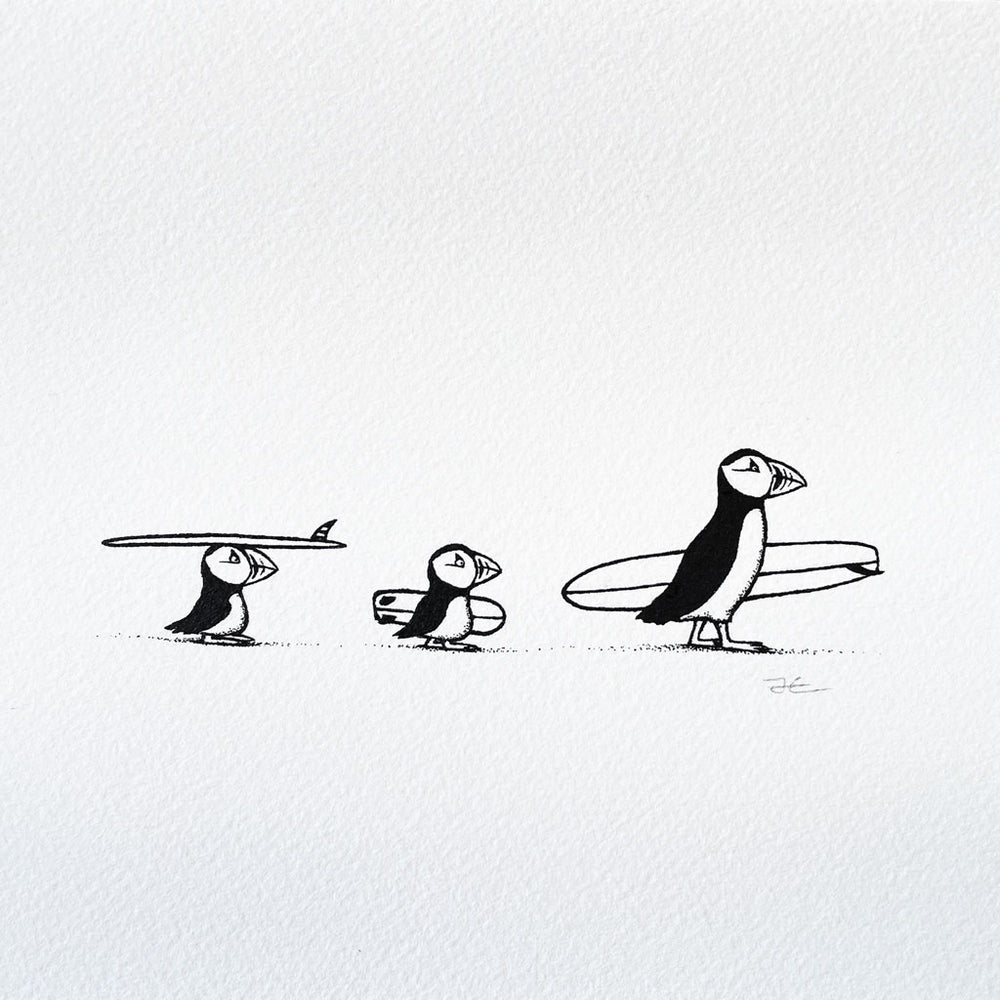 
                  
                    Puffin Surf Trip. Original illustration - SOLD OUT
                  
                