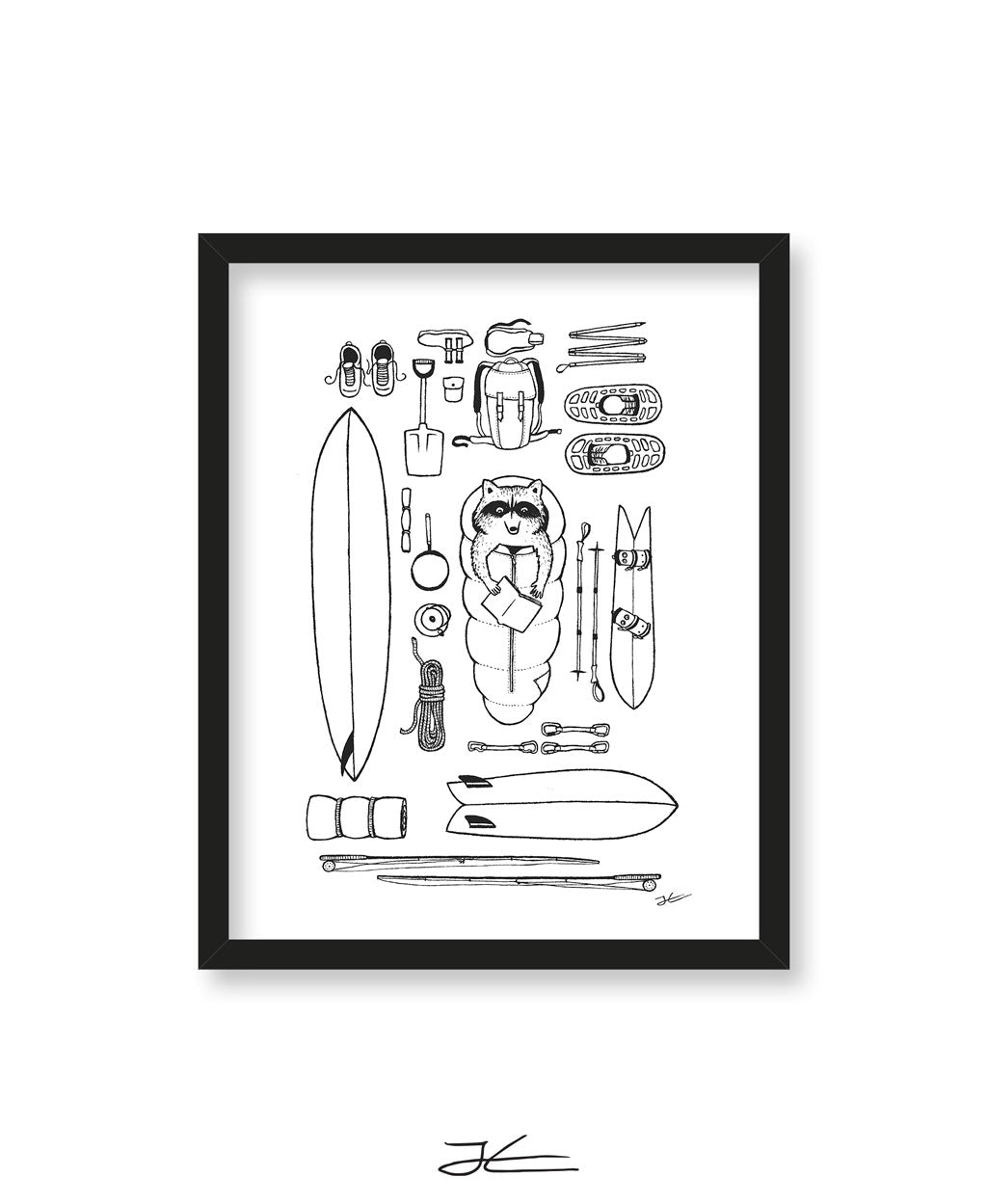 Raccoon Adventure - Print/ Framed Print
